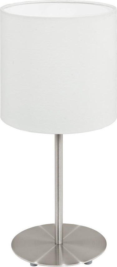 Eglo pasteri tafellamp - e14 - 1 lichts - ø14cm - stof - grijs, wit