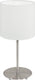 Eglo pasteri tafellamp - e14 - 1 lichts - ø14cm - stof - grijs, wit