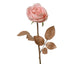 Decoris roos polyester op steel - met glitters roze h57cm