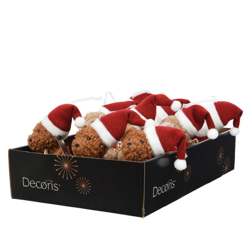 Afbeelding laden in galerijviewer, Decoris kersthanger beer polyester 7x6x12cm 3 assorti
