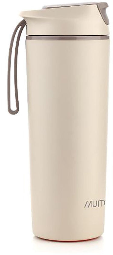 Muitomas never fall down waterfles - anti-val zuignapsysteem - antislipgreep - thermische constructie - 450ml - wit