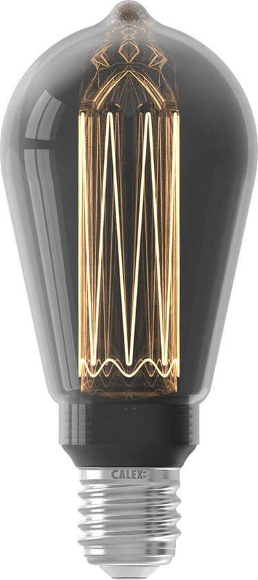 Calex crown series led lamp - e27 - rustiek lichtbron titanium - 3.5w - dimbaar