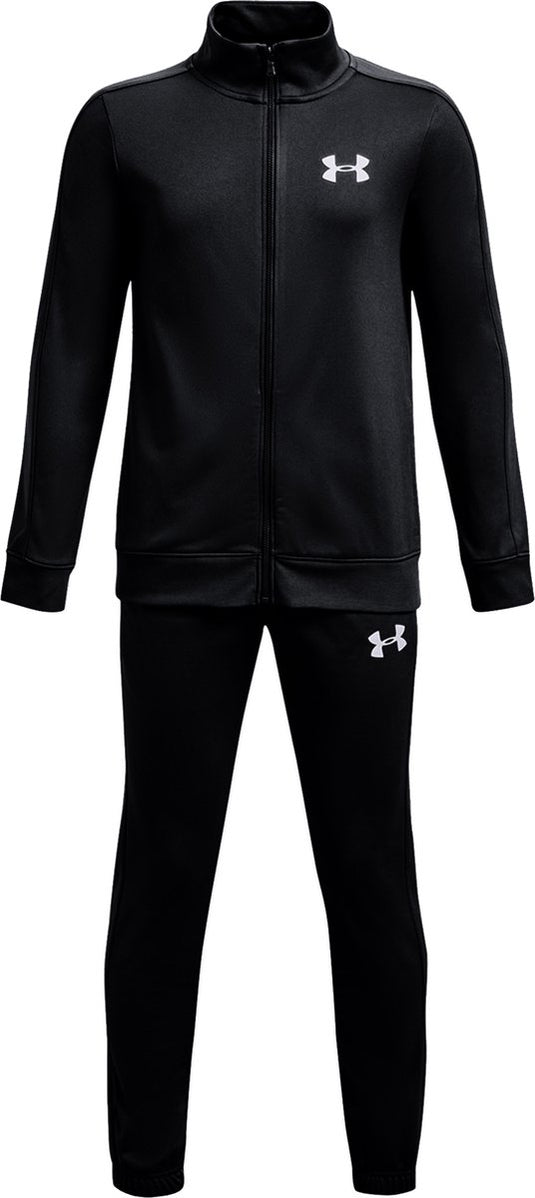 Under armour ua rival knit track suit-blk jongens trainingspak - zwart - wit 152