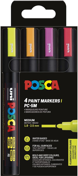 Posca paintmarker uni pc5m m fluor 4st assorti