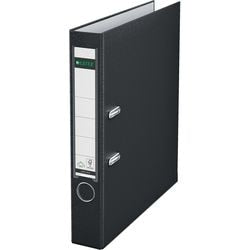 Ordner leitz 1015 plastic breedte 5,2cm zwart insteeketiket grijpgat