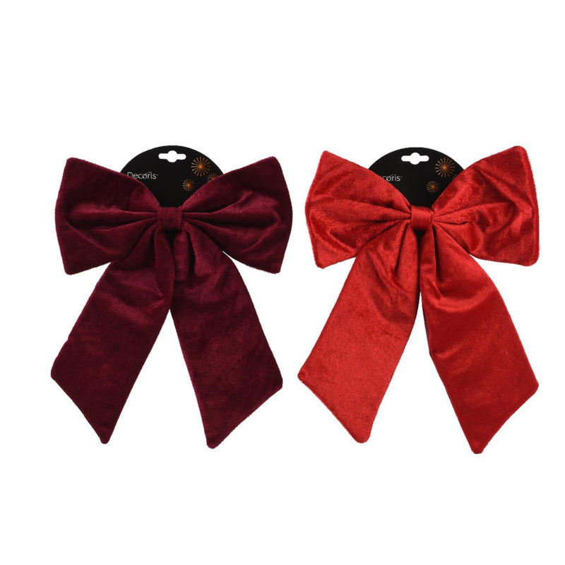 Afbeelding laden in galerijviewer, Decoris strik rood bordeaux 30x35cm 2 assorti
