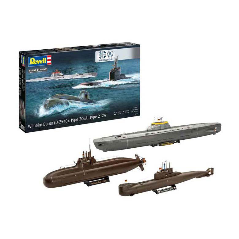 Afbeelding laden in galerijviewer, Revell modelbouwpakket - 70 years bundeswehr-wilhelm bauer,type 206a,class2 1:144 - 154dlg.
