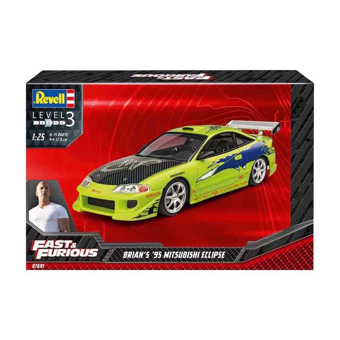 Afbeelding laden in galerijviewer, Revell modelbouwpakket fast furious - brian's 1995 mitsubishi eclipse 1:25 - 75dlg.
