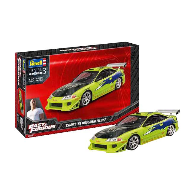 Afbeelding laden in galerijviewer, Revell modelbouwpakket fast furious - brian's 1995 mitsubishi eclipse 1:25 - 75dlg.
