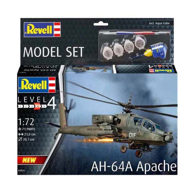 Afbeelding laden in galerijviewer, Revell modelbouwpakket - ah-64a apache 1:72 - 71dlg. - incl. basiskleuren verf
