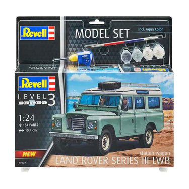 Revell modelbouwpakket auto - 67047 land rover series iii lwb station wagon - britse klassieke auto - model set plastic - 1:24 - modelbouw