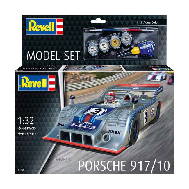 Afbeelding laden in galerijviewer, Revell modelbouwpakket - porsche 917 1:32 - 64dlg - incl. aqua color basiskleuren verf
