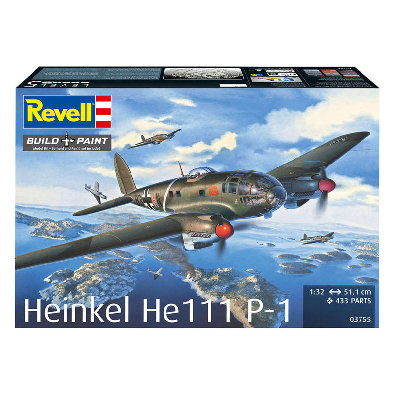 Afbeelding laden in galerijviewer, Revell modelbouwpakket heinkel he 111p-1 1:32 - 433dlg.
