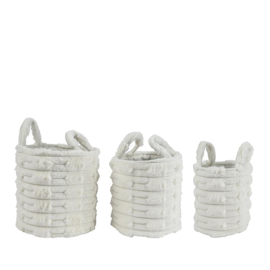 Decoris 3-delig manden set ã˜30x30cm off-white imitatiebont
