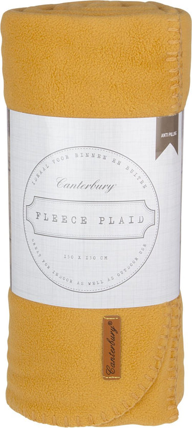 Canterbury plaid - fleece - cozy - geel - 150 x 130 cm