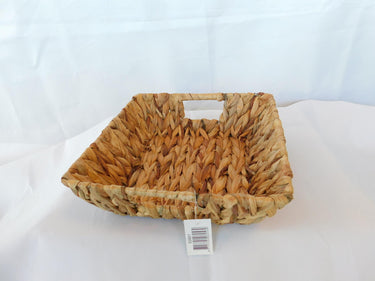 Baskin mand hyacint met stof bekleed 25x25x8cm