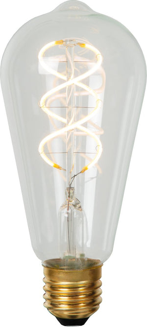 Lucide st64 - filament lamp - ø 6,4 cm - led dimbaar - e27 - 1x4,9w 2700k - transparant