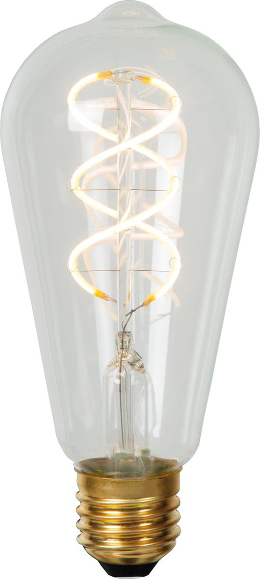 Lucide st64 - filament lamp - ø 6,4 cm - led dimbaar - e27 - 1x4,9w 2700k - transparant