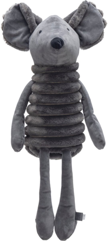 Designed by lotte reza hondenknuffel muis - hondenspeeltjes - xl-knuffel - dikke ribstof - antraciet - 68x33x17,5 cm