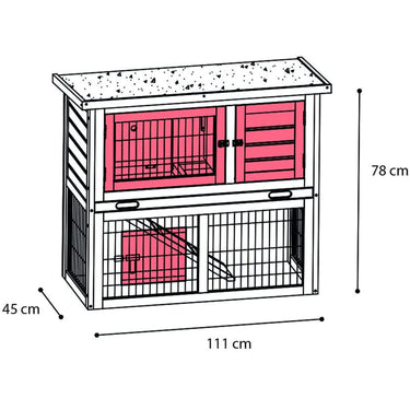 Flamingo flamingo konijnenhok loft urban 111x45x78 cm