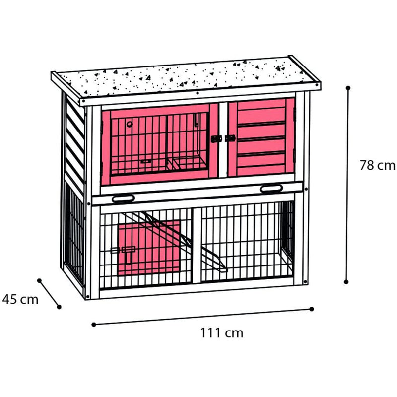 Afbeelding laden in galerijviewer, Flamingo flamingo konijnenhok loft urban 111x45x78 cm
