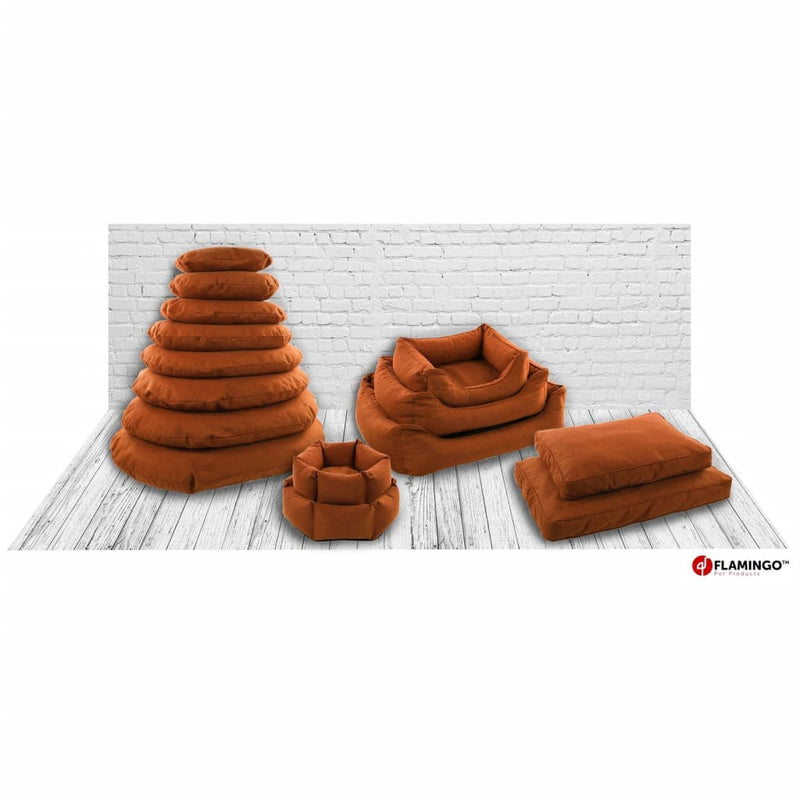Afbeelding laden in galerijviewer, FLAMINGO FLAMINGO Hondenmand met rits Ziva hexagonaal 60x20 cm terracottakleur
