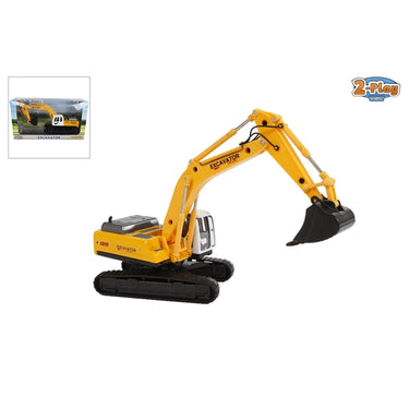2-play graafmachine diecast 22 cm geel