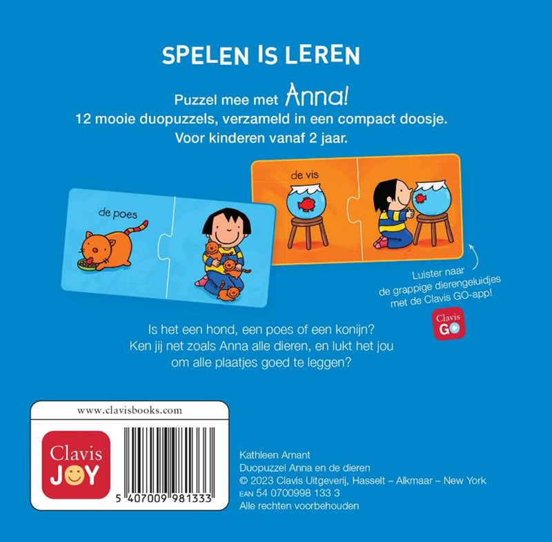 Afbeelding laden in galerijviewer, Duopuzzel anna en de dieren 2+
