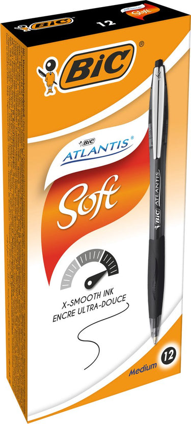 Bic balpen atlantis 0,4 mm zwart 12 stuks