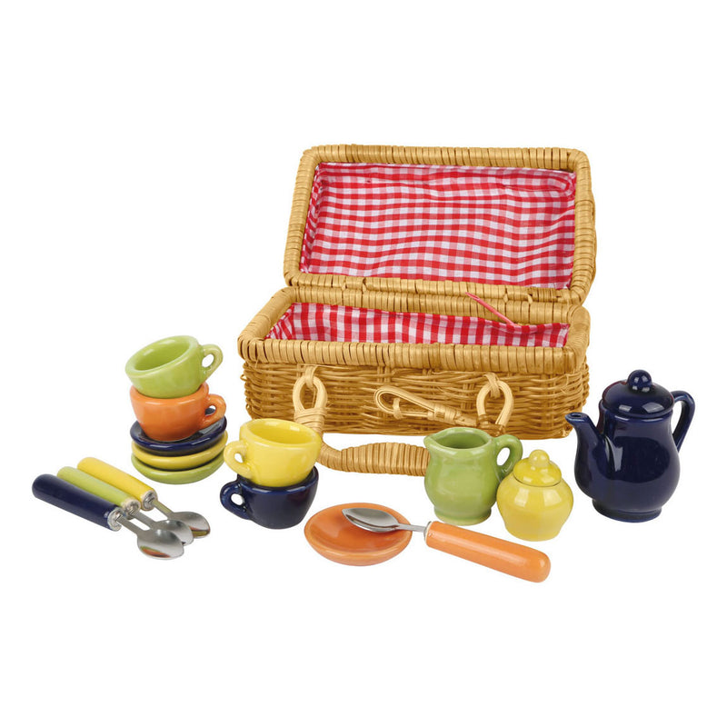 Afbeelding laden in galerijviewer, Small foot - picknickmandje met serviesgoed
