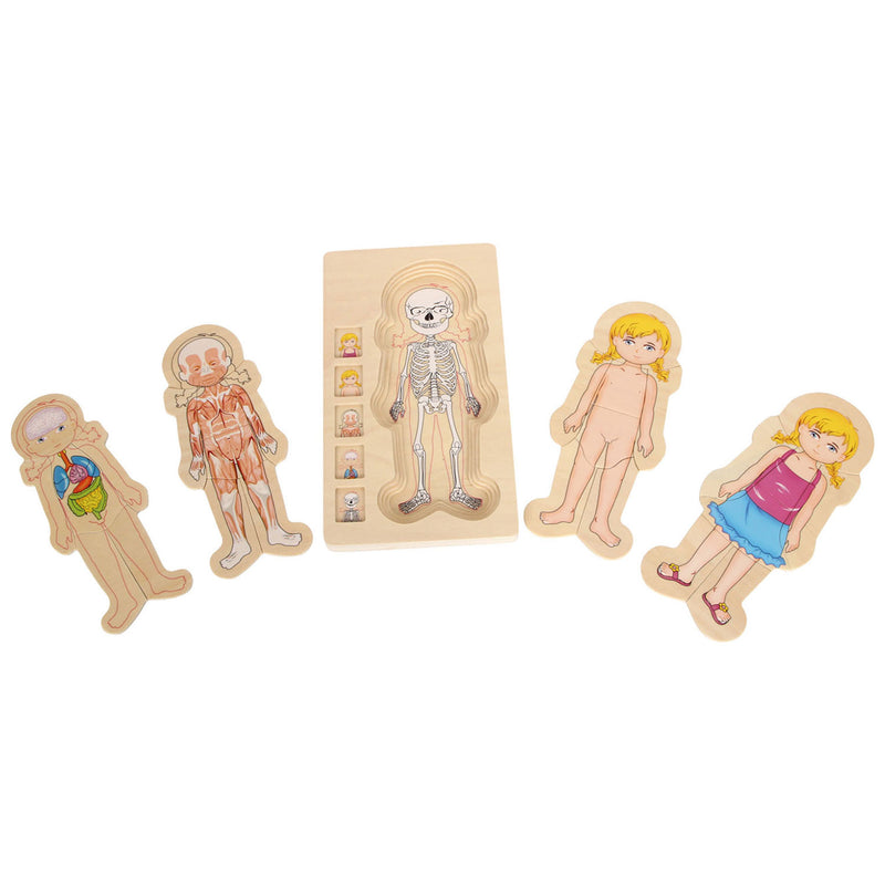 Afbeelding laden in galerijviewer, Small foot - houten lichaamspuzzel meisje, 29st.
