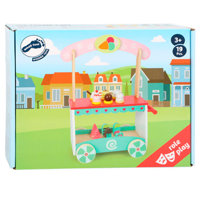 Afbeelding laden in galerijviewer, Small foot - houten ijscokar met accessoires
