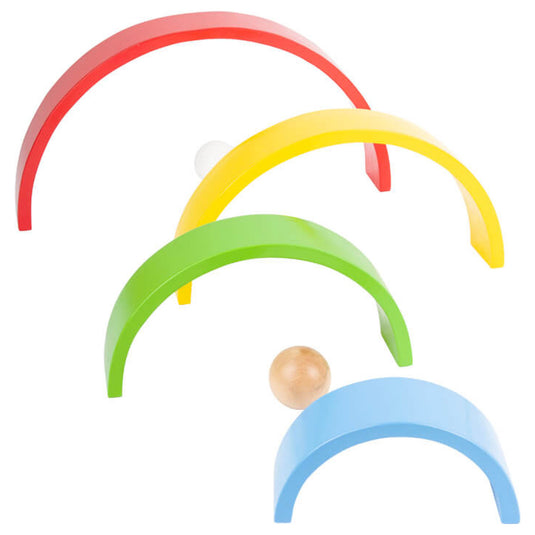 Small foot - houten bouwblokken regenboog xl, 14dlg.