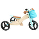 Small foot - houten driewieler en loopfiets 2in1 turquoise