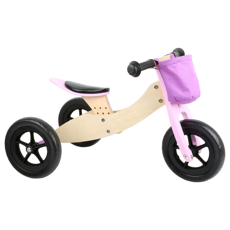 Afbeelding laden in galerijviewer, Small foot - houten driewieler en loopfiets 2in1 maxi roze
