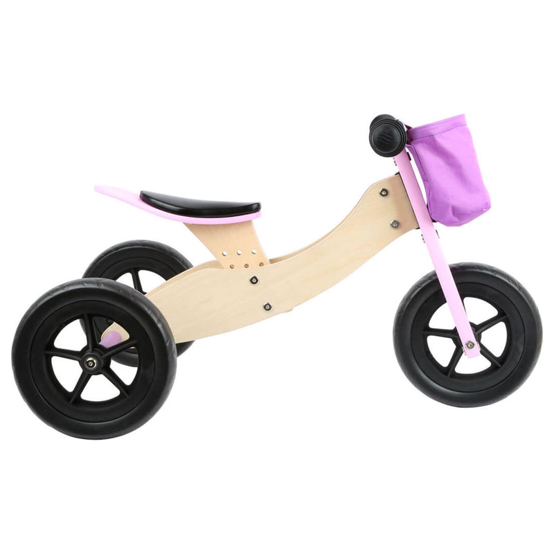 Afbeelding laden in galerijviewer, Small foot - houten driewieler en loopfiets 2in1 maxi roze
