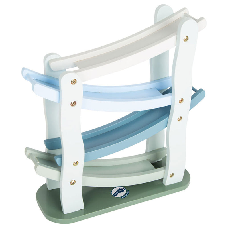 Afbeelding laden in galerijviewer, Small foot - houten autobaan blauw met 4 auto's

