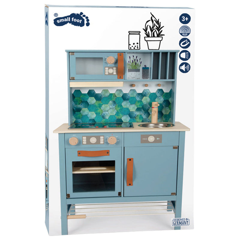 Afbeelding laden in galerijviewer, Small foot - houten kinderkeuken blauw, 7dlg.
