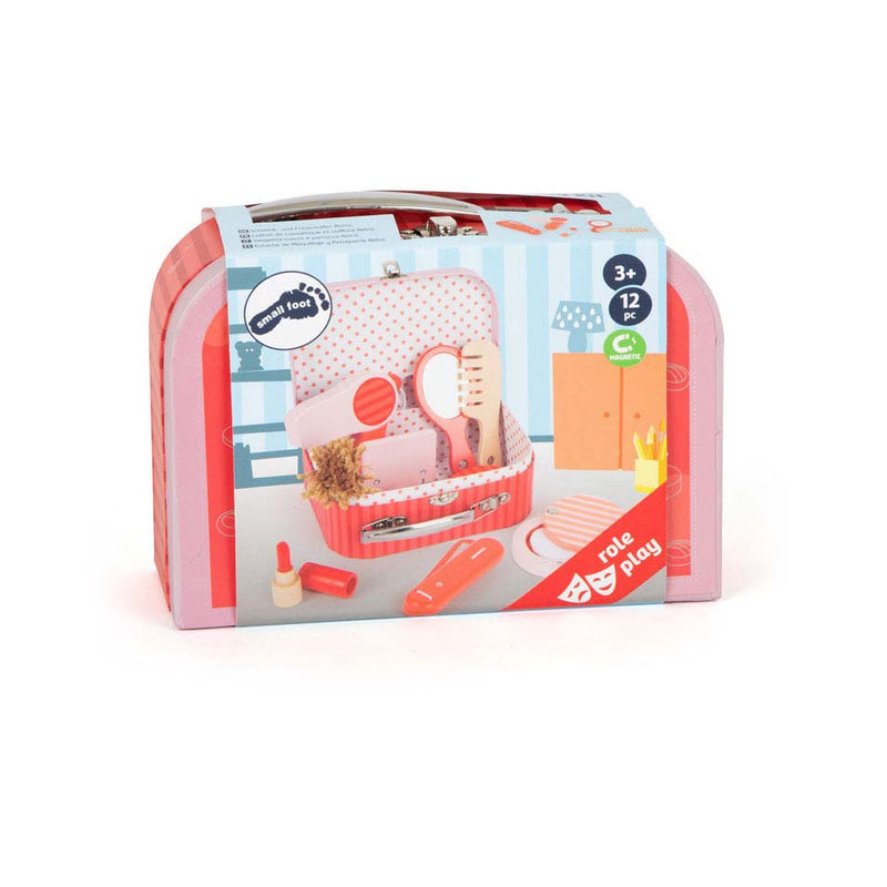 Afbeelding laden in galerijviewer, Small foot - houten retro speel make-up in koffer

