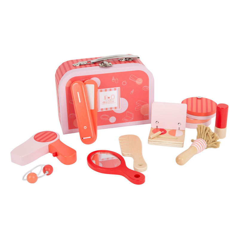 Afbeelding laden in galerijviewer, Small foot - houten retro speel make-up in koffer
