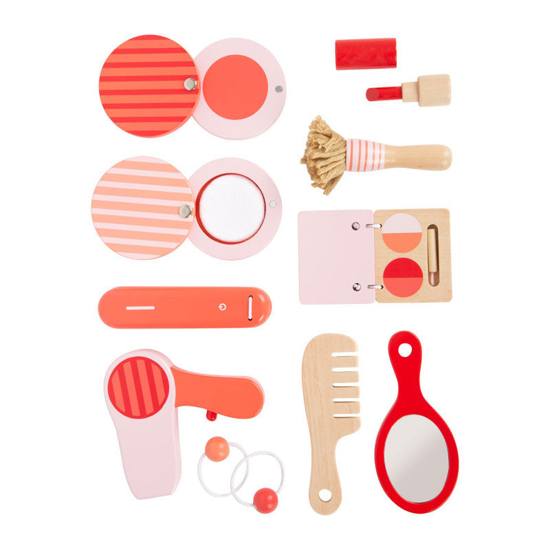 Afbeelding laden in galerijviewer, Small foot - houten retro speel make-up in koffer
