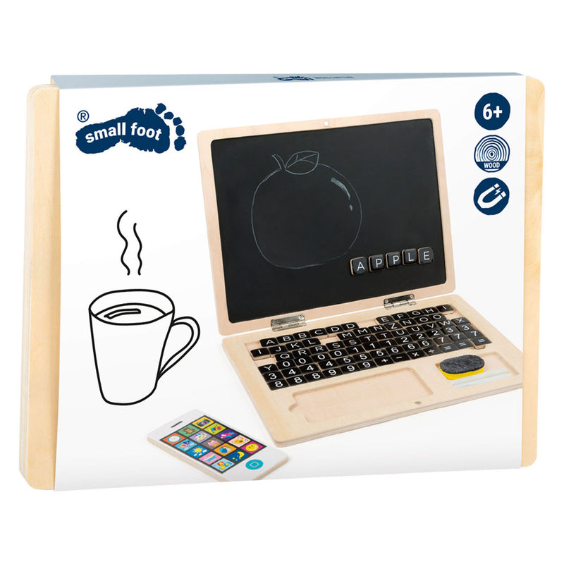 Afbeelding laden in galerijviewer, Small foot - houten laptop met magneetbord
