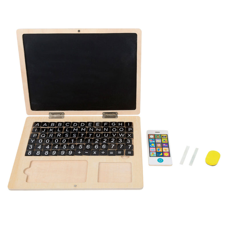 Afbeelding laden in galerijviewer, Small foot - houten laptop met magneetbord
