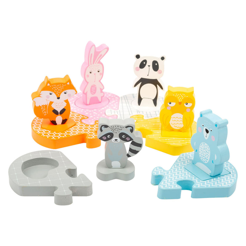 Afbeelding laden in galerijviewer, Small foot - houten vormenpuzzel dieren

