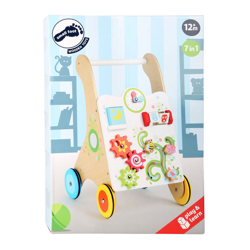 Afbeelding laden in galerijviewer, Small foot - houten baby walker loopwagen kleurrijk
