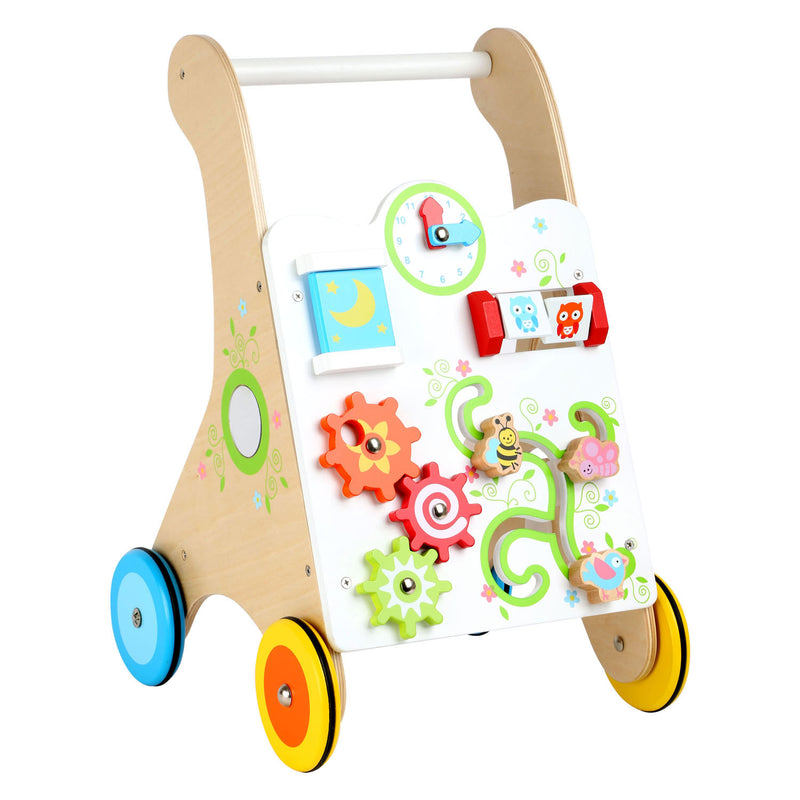 Afbeelding laden in galerijviewer, Small foot - houten baby walker loopwagen kleurrijk
