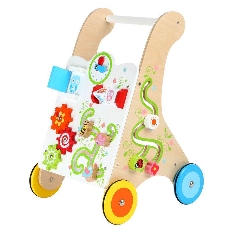 Afbeelding laden in galerijviewer, Small foot - houten baby walker loopwagen kleurrijk

