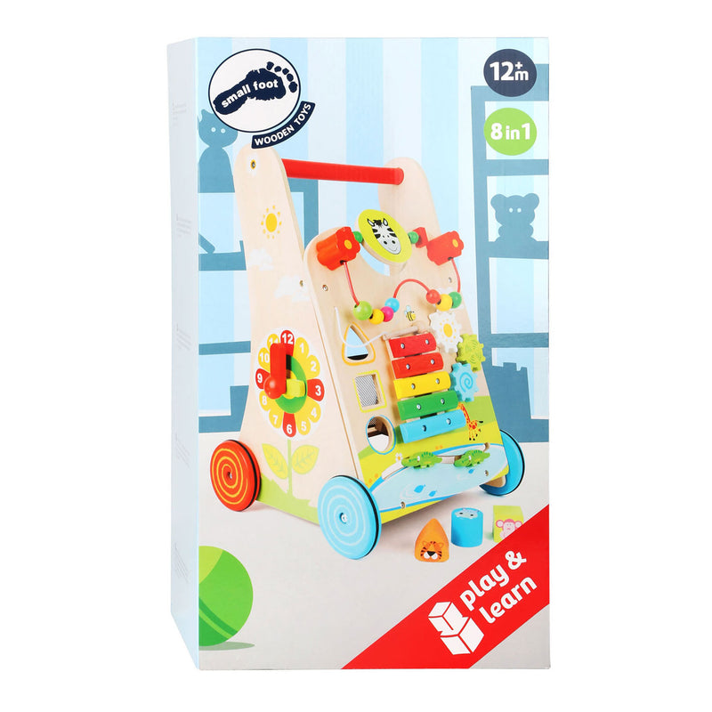 Afbeelding laden in galerijviewer, Small foot - houten baby walker loopwagen kleurrijk
