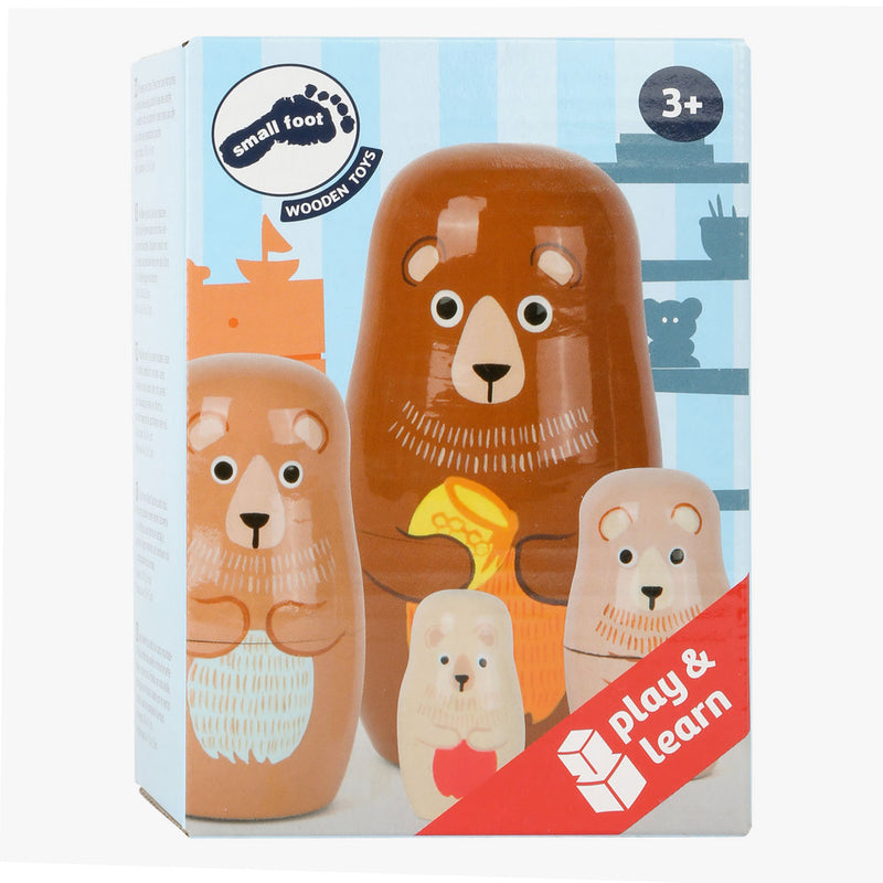 Afbeelding laden in galerijviewer, Small foot - houten matroesjka poppen beren familie
