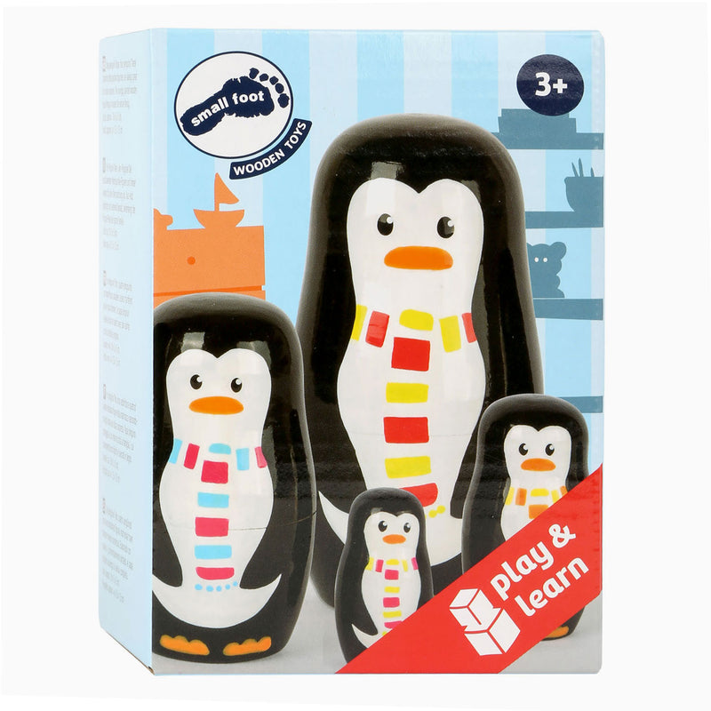 Afbeelding laden in galerijviewer, Small Foot Houten Matroesjka Poppen Pinguin Familie
